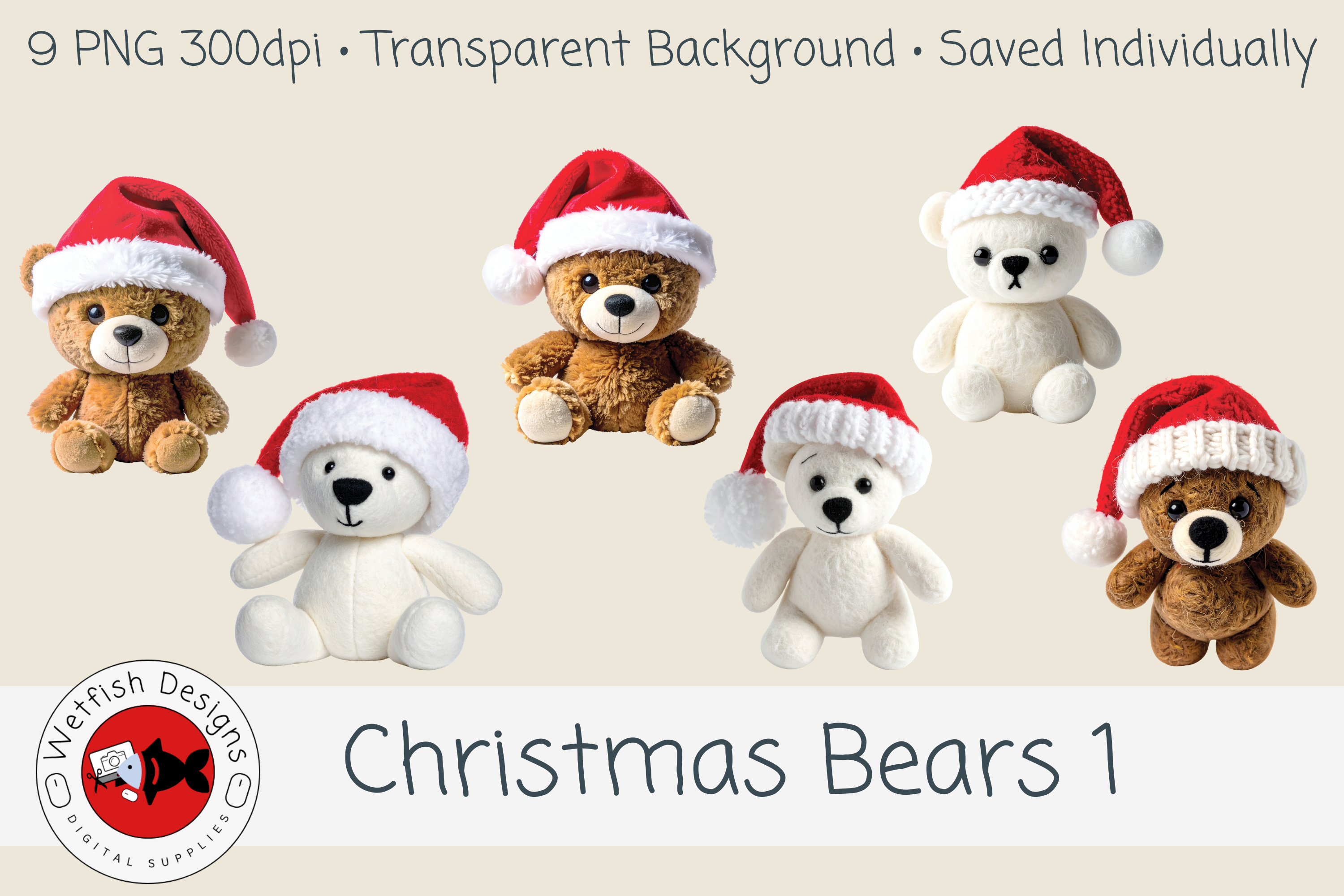 Christmas Bears 1 – 6 PNG Clipart