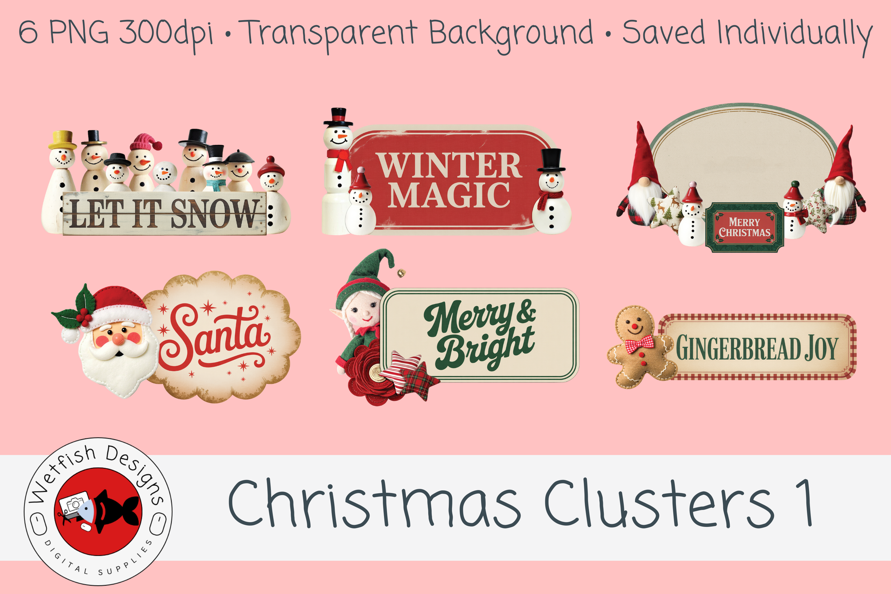 Christmas Clusters 1 – 6 PNG Clipart
