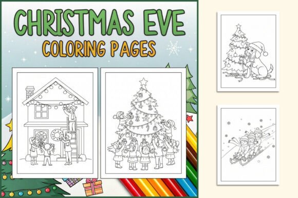 Christmas Eve Coloring Pages for Kids
