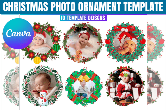 Christmas Photo Ornament Frame Template