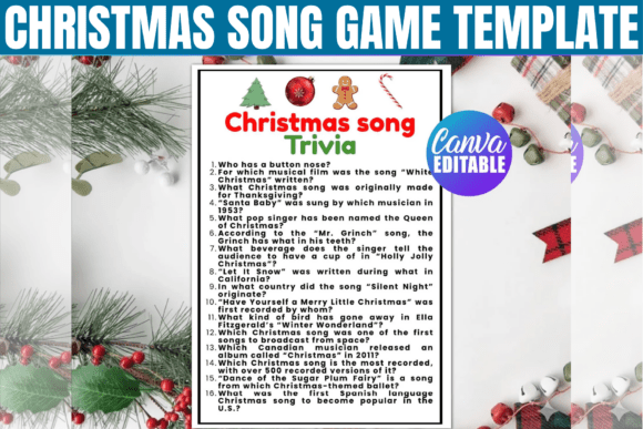 Christmas Song Trivia Game Printable