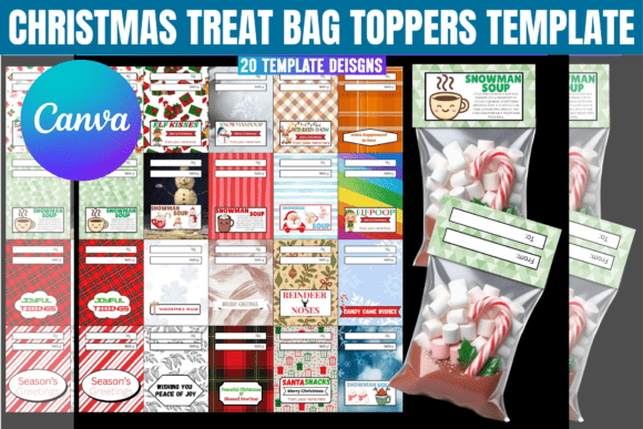Christmas Treat Bag Toppers Template