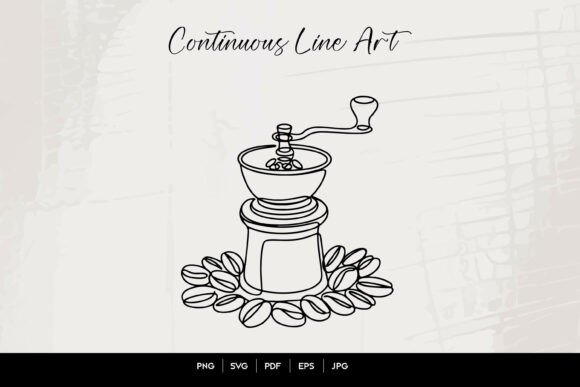 Coffee Grinder Line Art Illustration