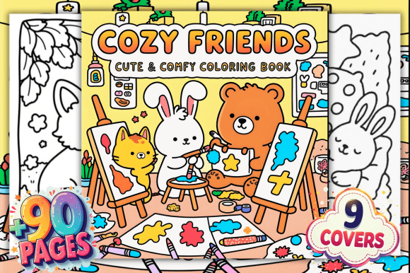 Cozy Friends Cute & Comfy Coloring Pages