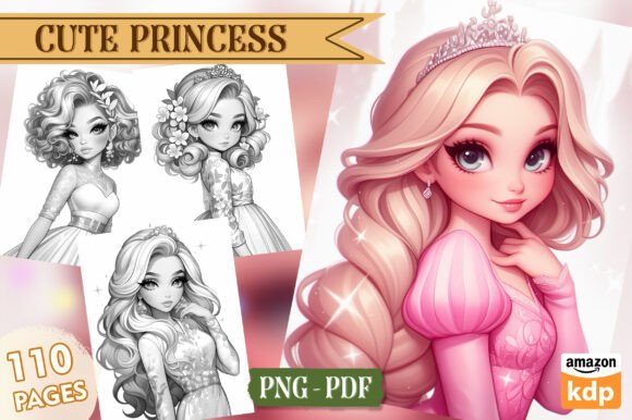 Cute Princess Coloring Pages for Adults