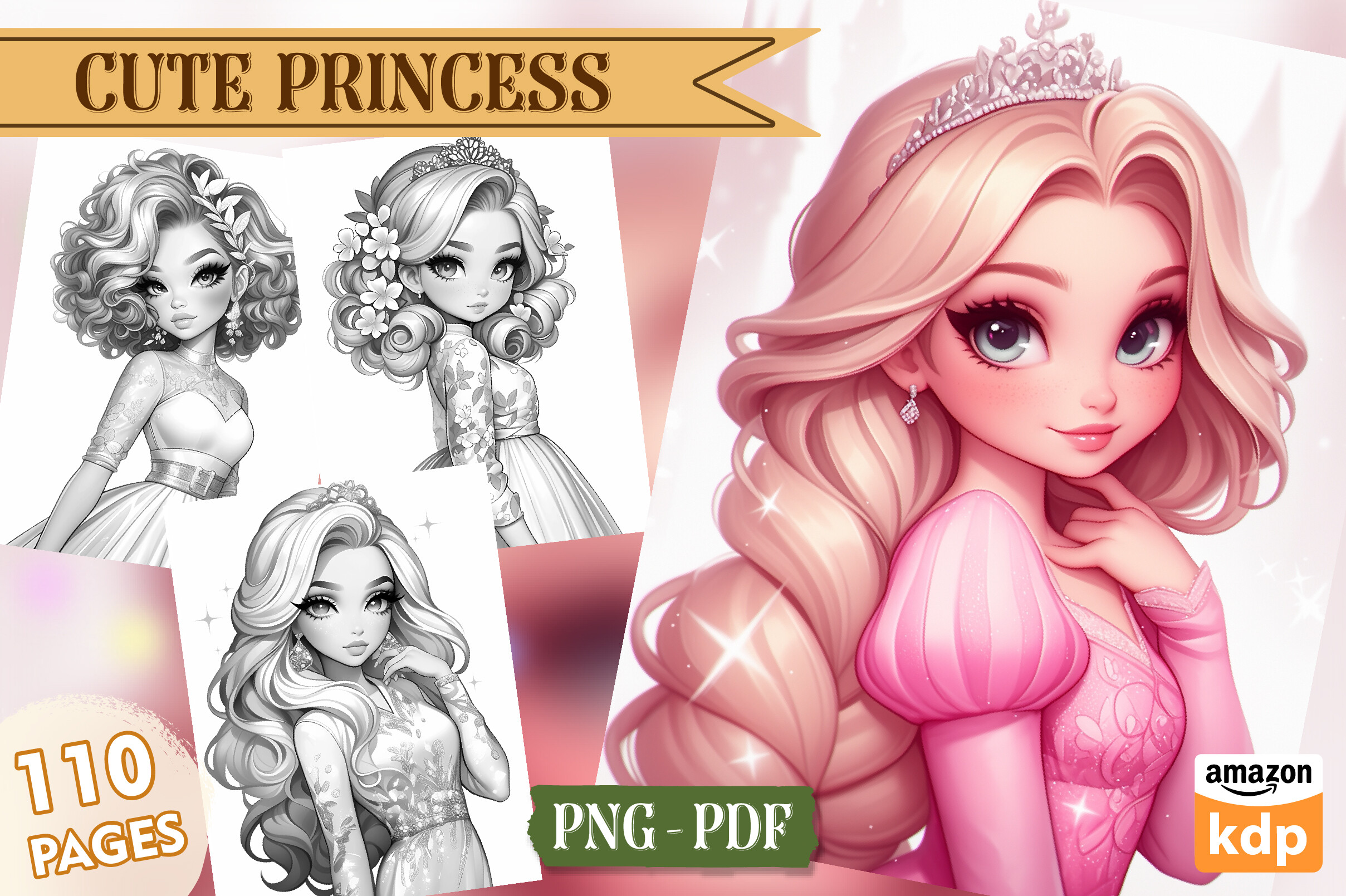 Cute Princess Coloring Pages for Adults