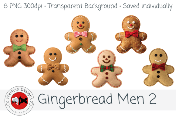 Gingerbread Men 2 – 6 PNG Clipart