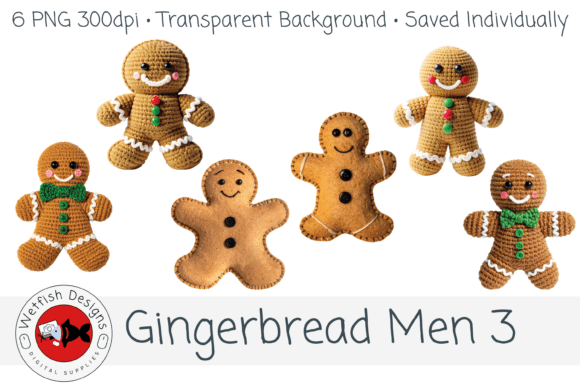 Gingerbread Men 3 – 6 PNG Clipart