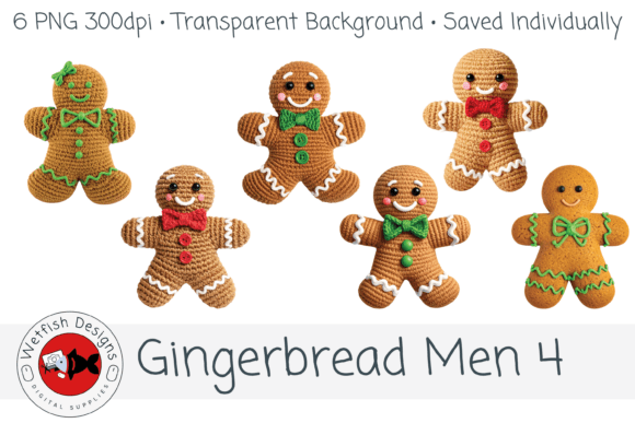 Gingerbread Men 4 – 6 PNG Clipart