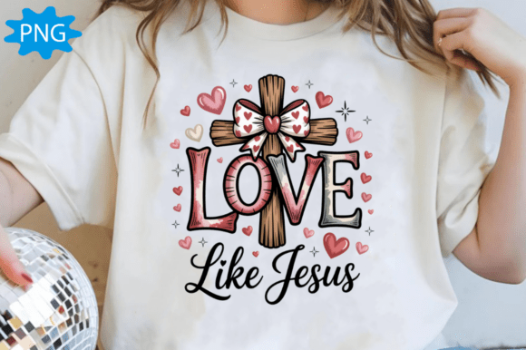 Love Like Jesus PNG, Valentine Day PNG
