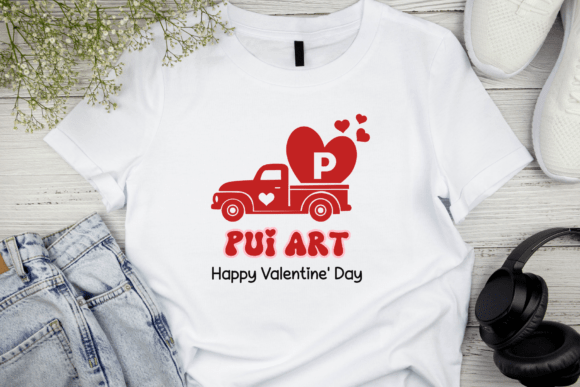 Love Truck Monogram Font PNG with transparent background - Preview 2
