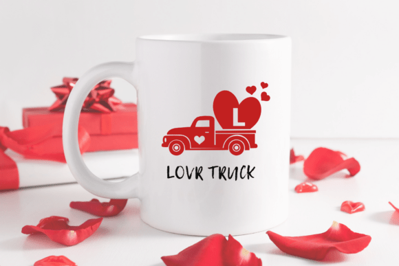 Love Truck Monogram Font PNG with transparent background - Preview 3