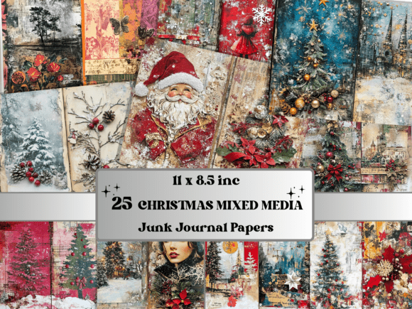 Mixed Media Christmas Paper Ephemera