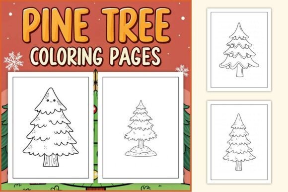 Pine Tree Coloring Pages for Kids