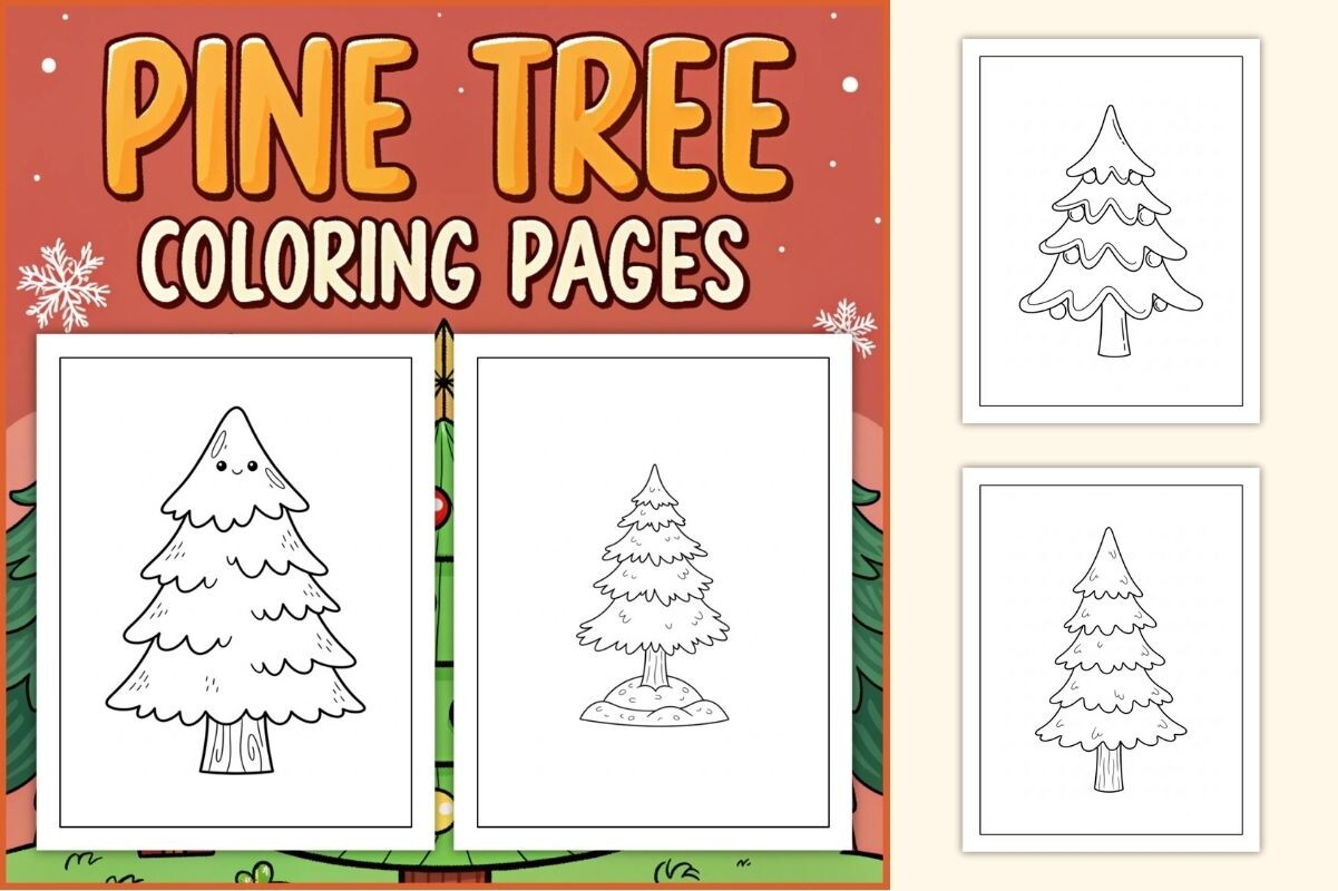 Pine Tree Coloring Pages for Kids