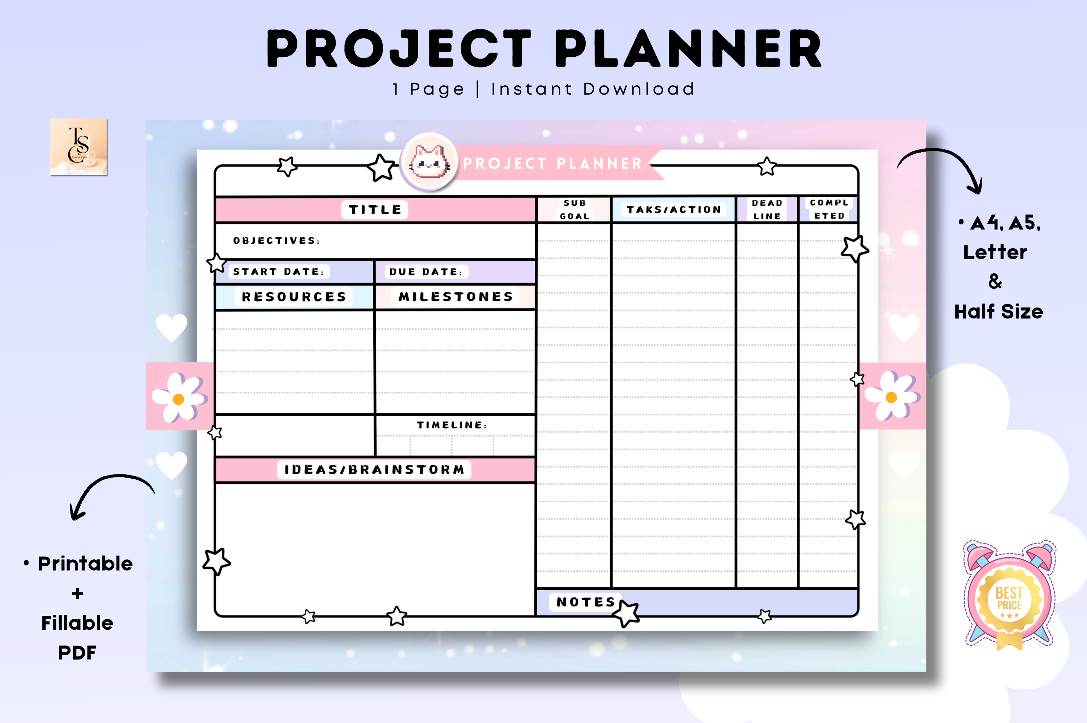 Project Planner Printable