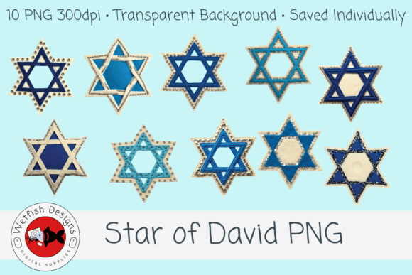 Star of David PNG – 10 Clipart Elements