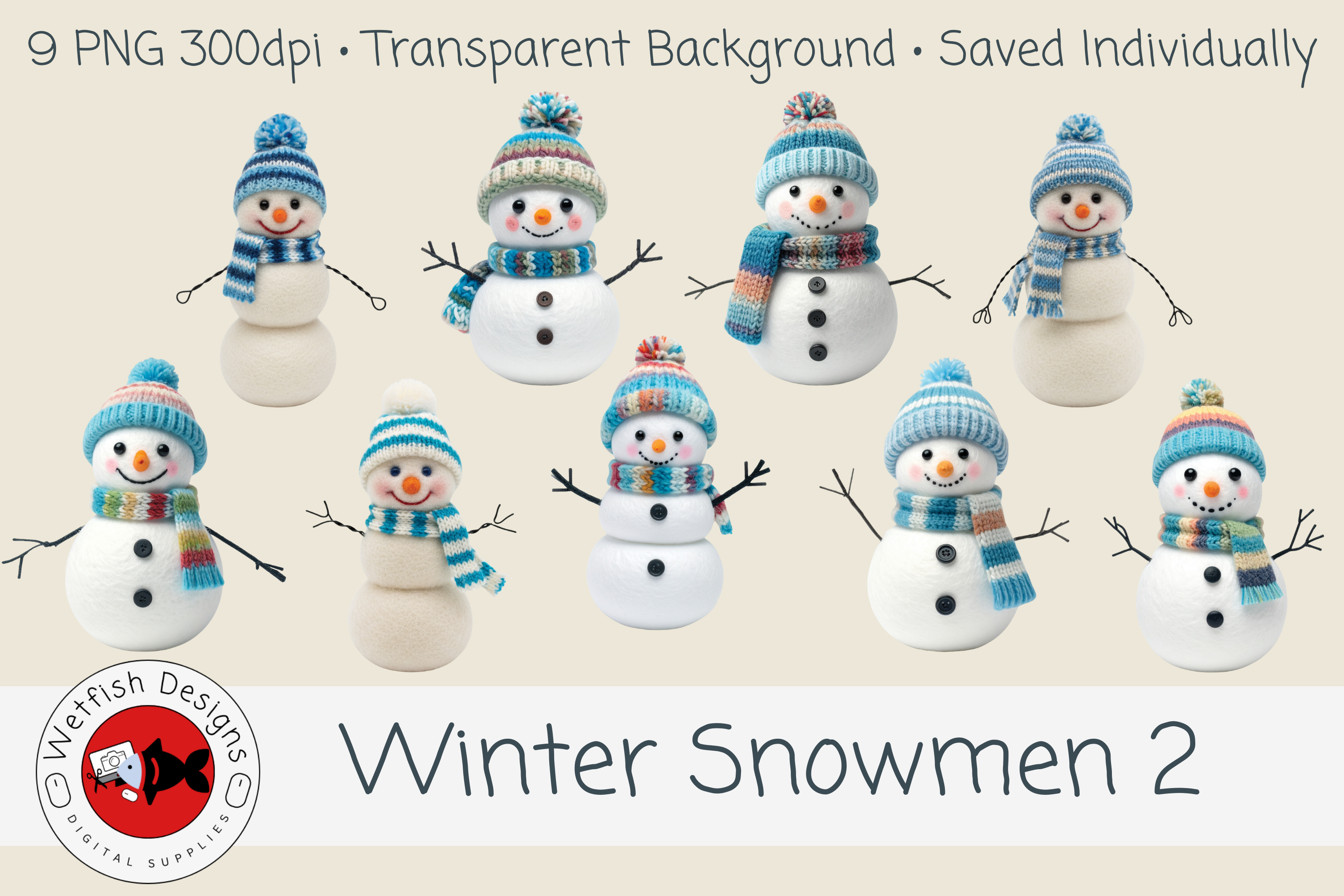 Winter Snowmen 2 – 9 PNG Clipart