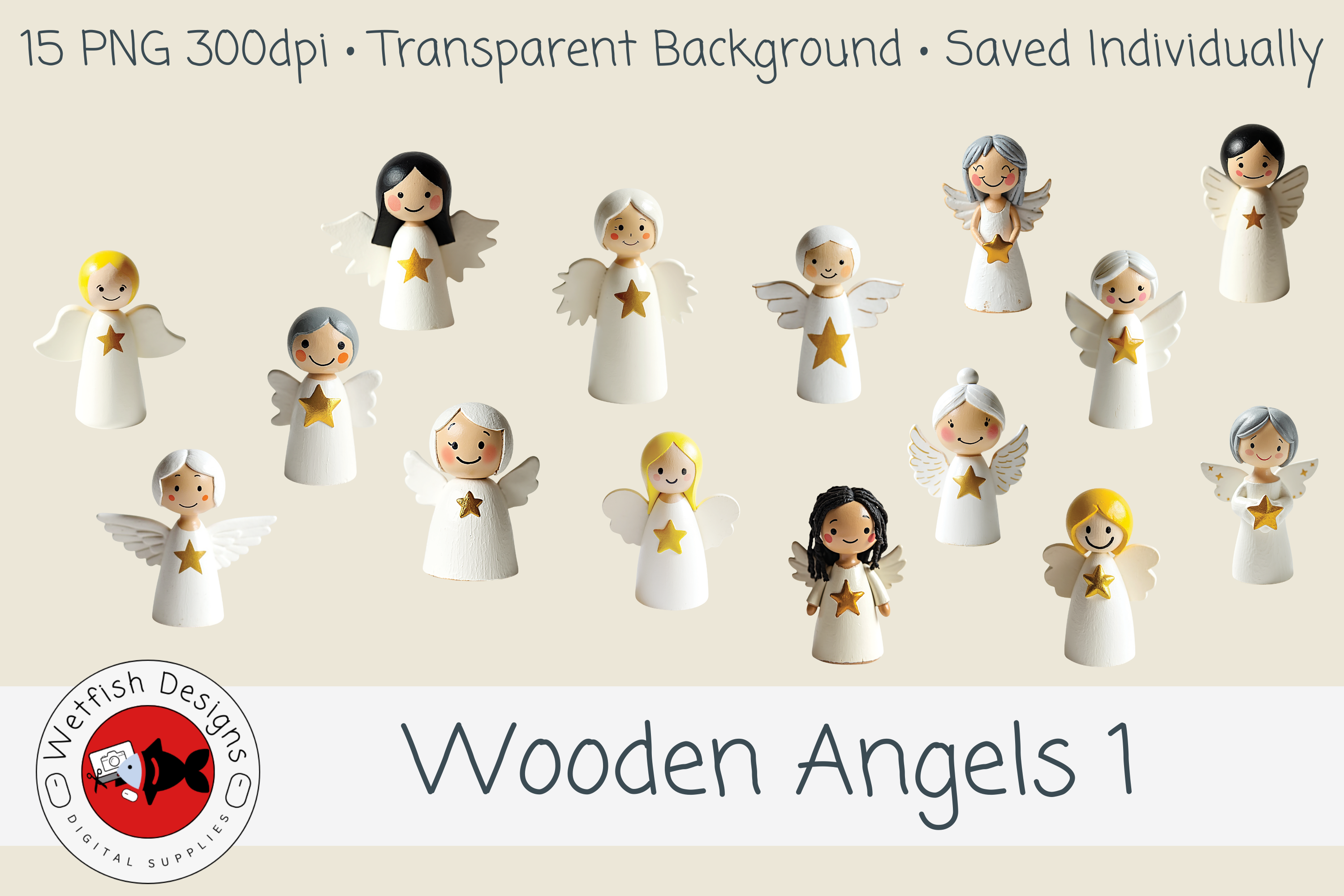 Wooden Angels 1 – 15 PNG