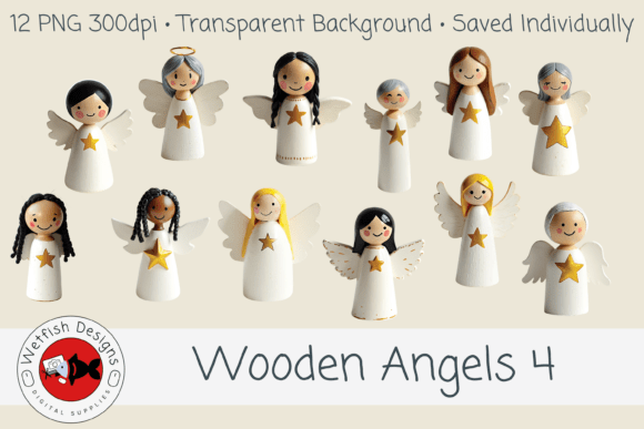 Wooden Angels 4 – 12 PNG Clipart