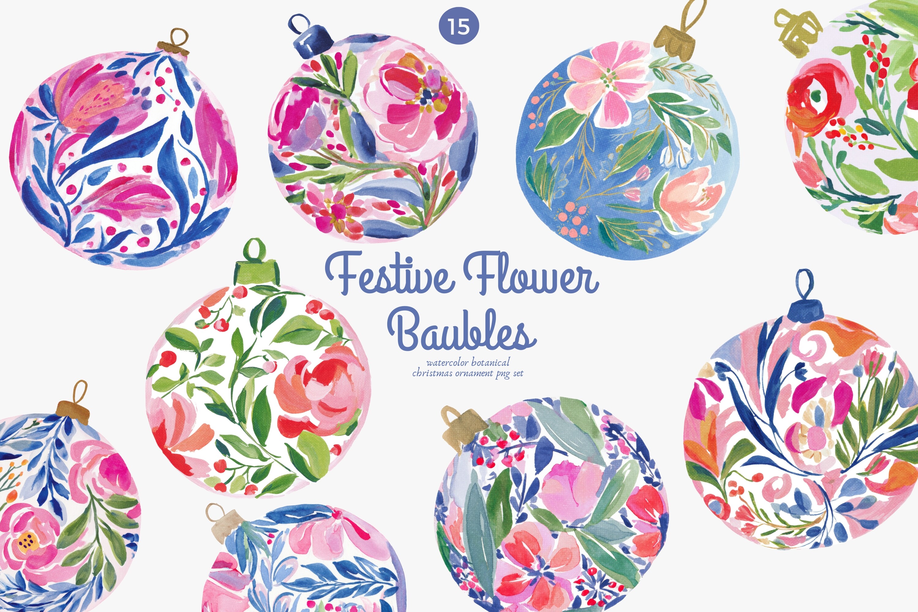 Festive Flower Baubles Collection - photo 1