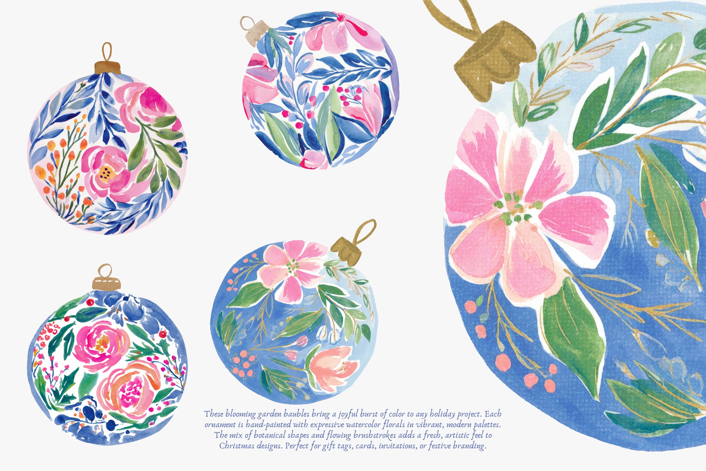 Festive Flower Baubles Collection - photo 3