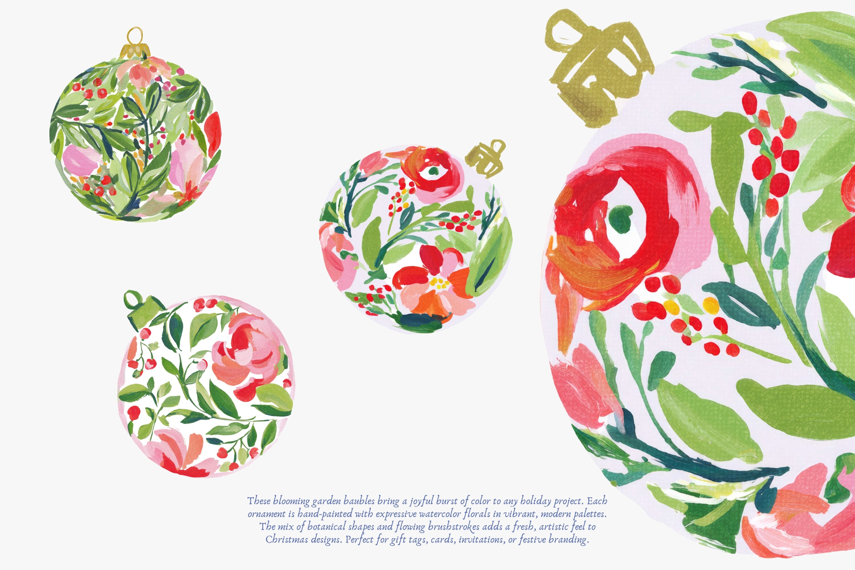 Festive Flower Baubles Collection - photo 4