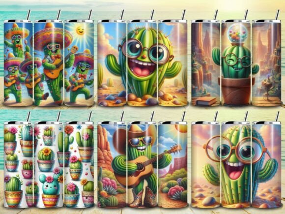 Funny Cactus Tumbler Wrap - 6 Design