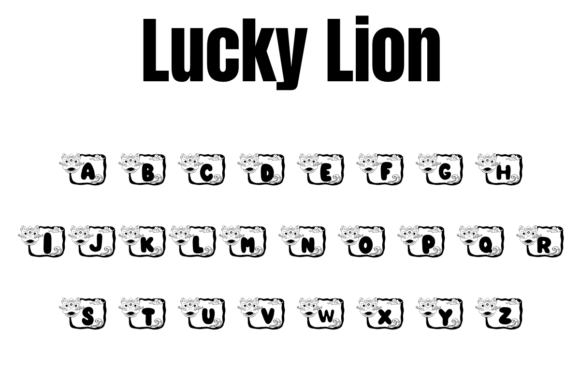 Lucky Lion Font PNG with transparent background - Preview 1