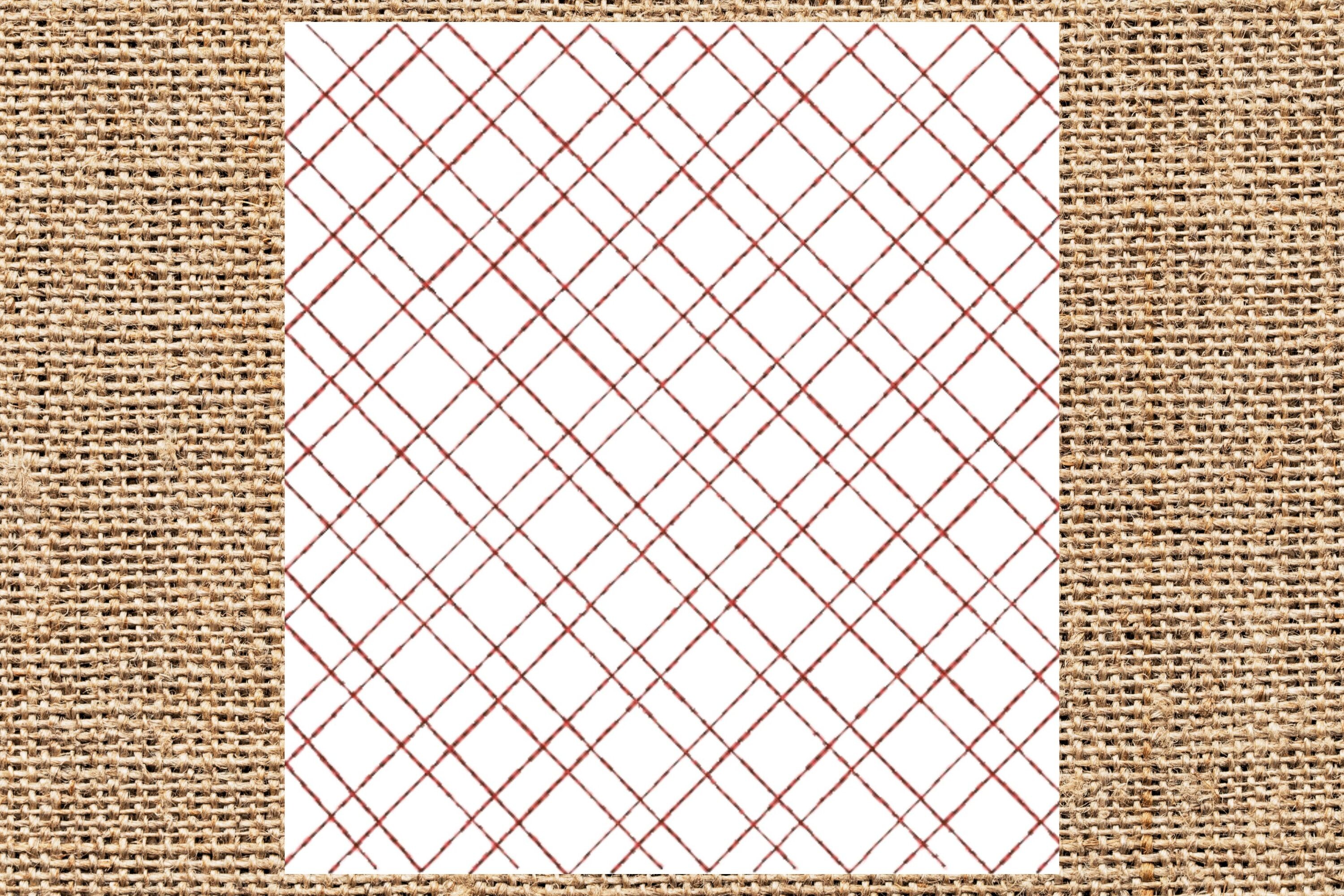 Plaid Geometric Embroidery - Six Sizes