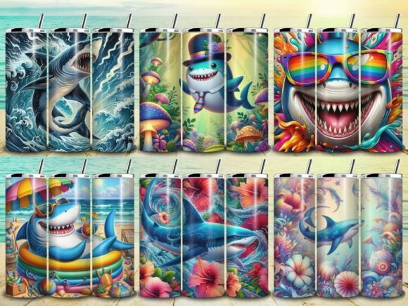 Shark Tumbler Wrap - 6 Desigâ