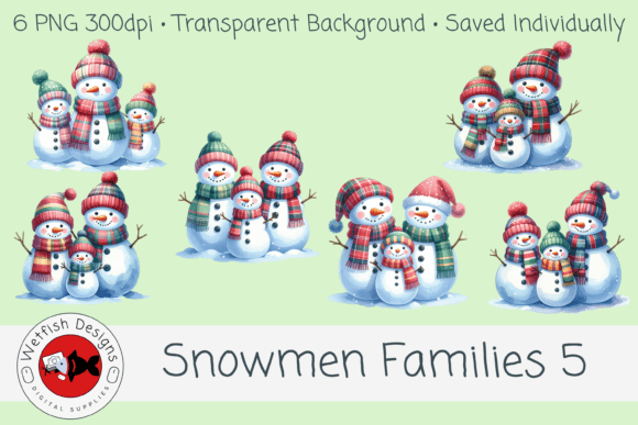 Snowmen Families 5 – 6 PNG Clipart