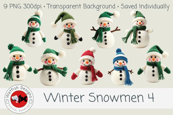 Winter Snowmen 4 – 9 PNG Clipart