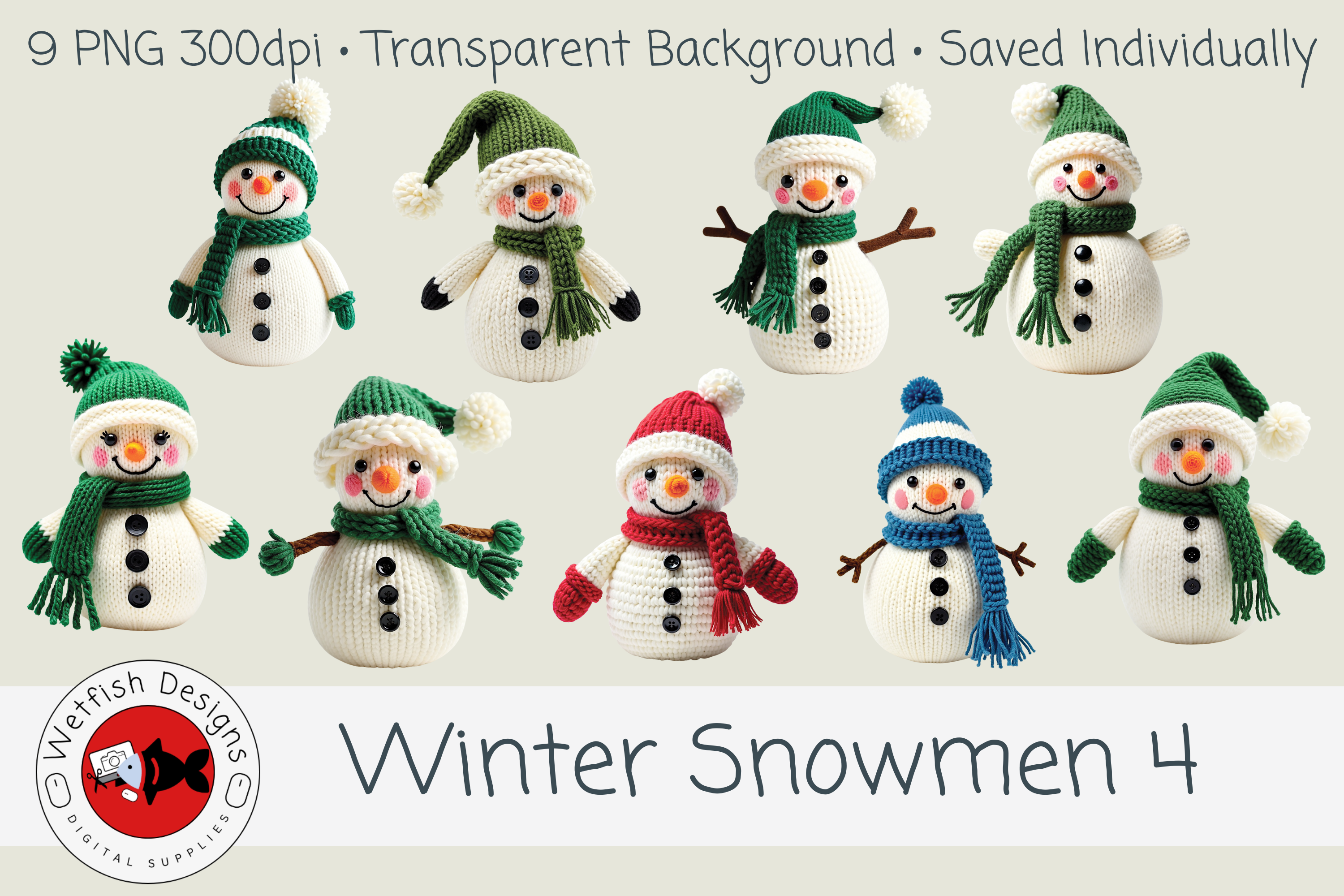 Winter Snowmen 4 – 9 PNG Clipart