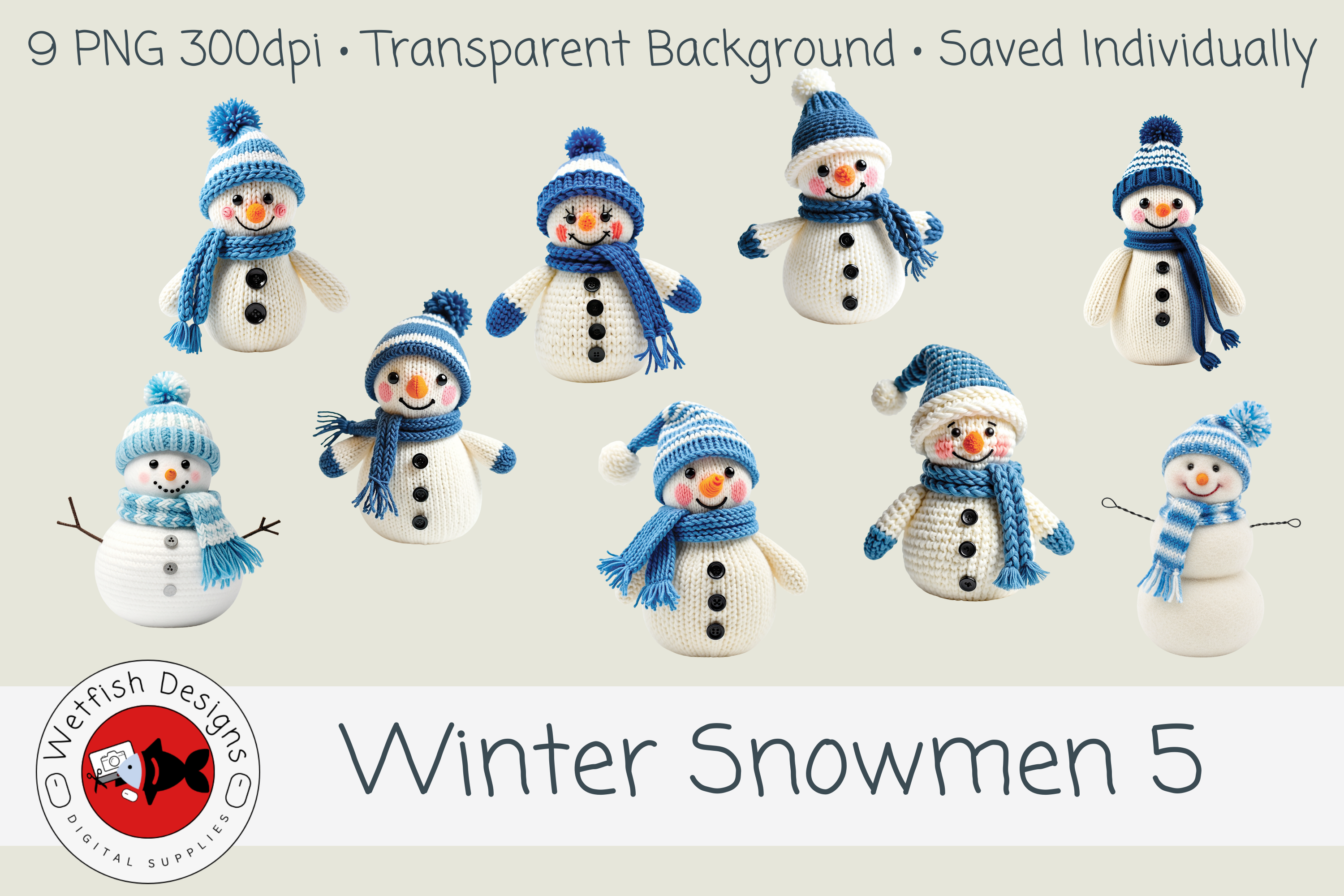 Winter Snowmen 5 – 9 PNG Clipart