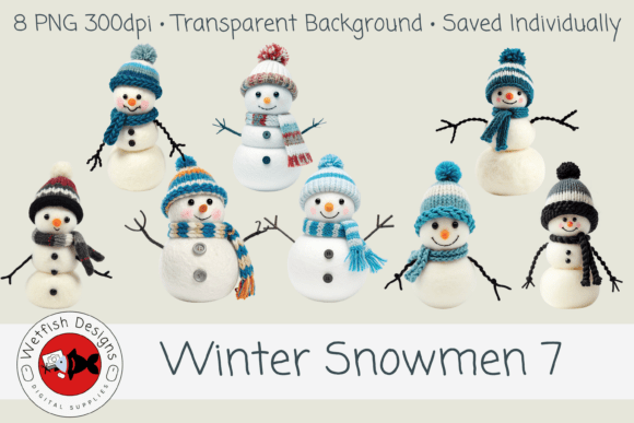 Winter Snowmen 7 – 8 PNG Clipart