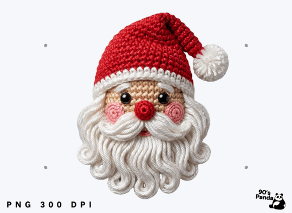 Yarn Crochet Christmas Santa PNG