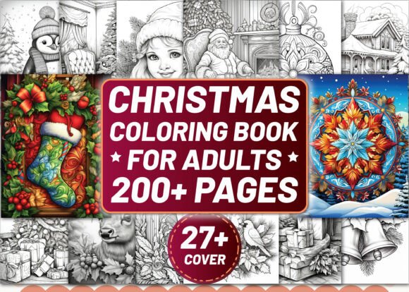 200 Christmas Coloring Pages for Adults