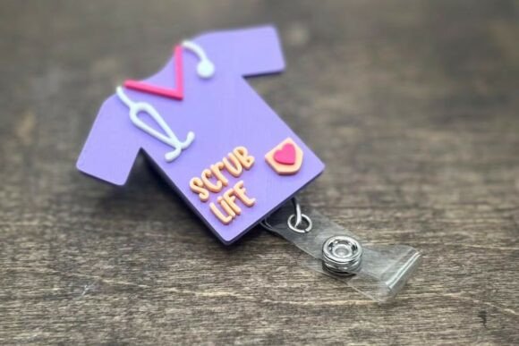 3D Printable Scrub Top Badge Reel Topper STL Files - Image 1