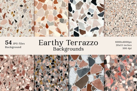54 Earthy Terrazzo Textures Backgrounds