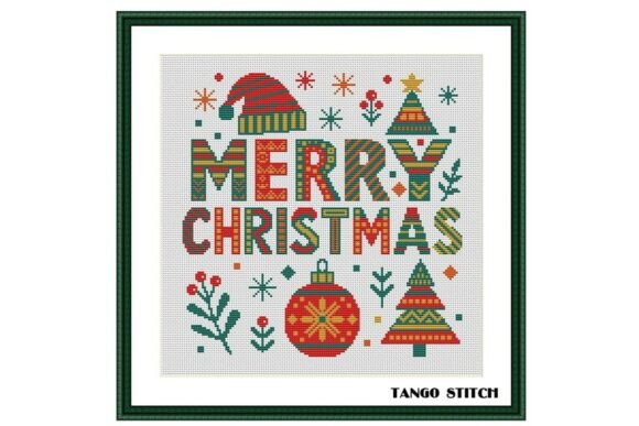 Chrismas Greeting Cross Stitch Pattern