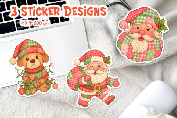 Christmas Patchwork Sticker Printable