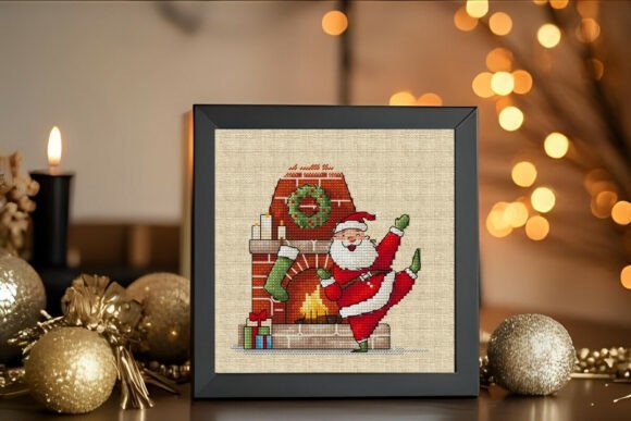 Dancing Santa Cross Stitch Pattern