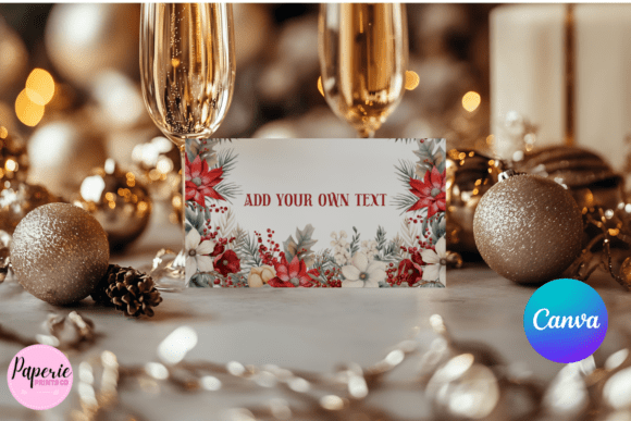 Floral Christmas Place Cards Editable