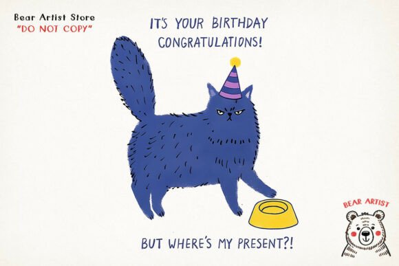 Grumpy Cat Present, Funny Birthday