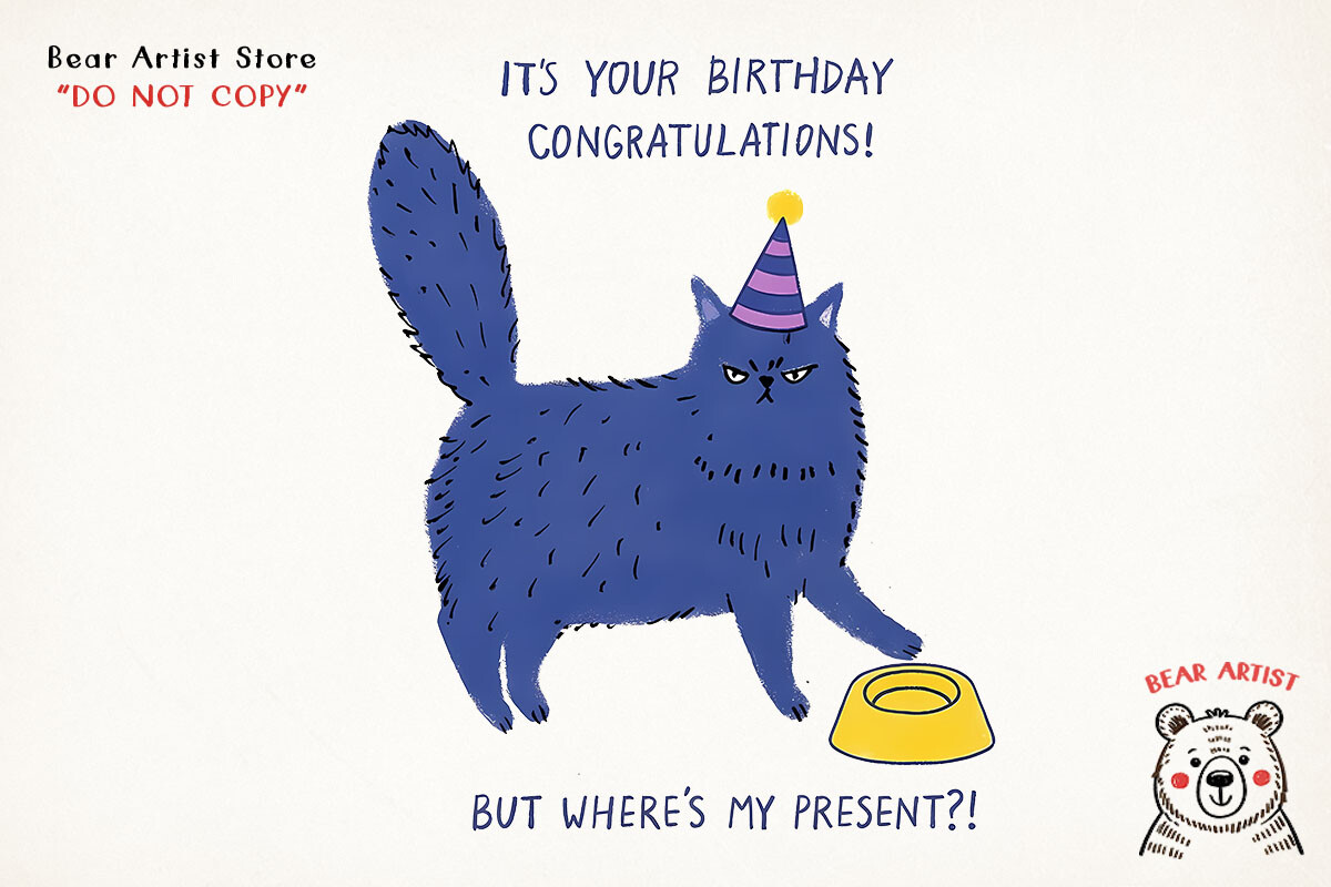 Grumpy Cat Present, Funny Birthday