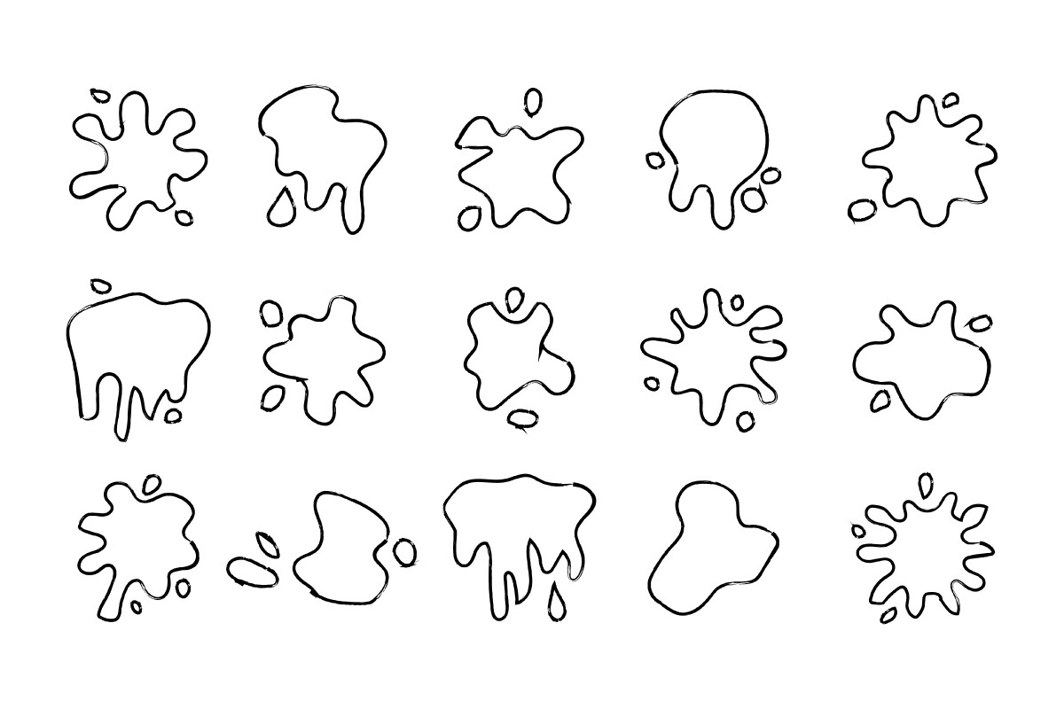 Hand-Drawn Liquid Splatter and Drip