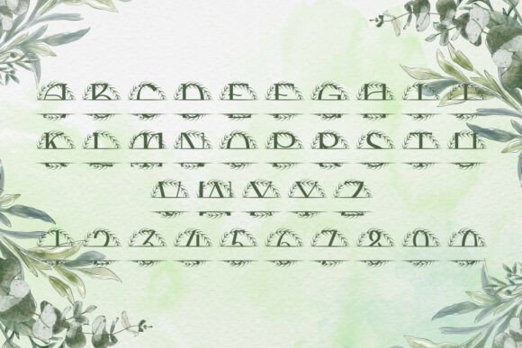 Marquessia Split Monogram Font PNG with transparent background - Preview 3