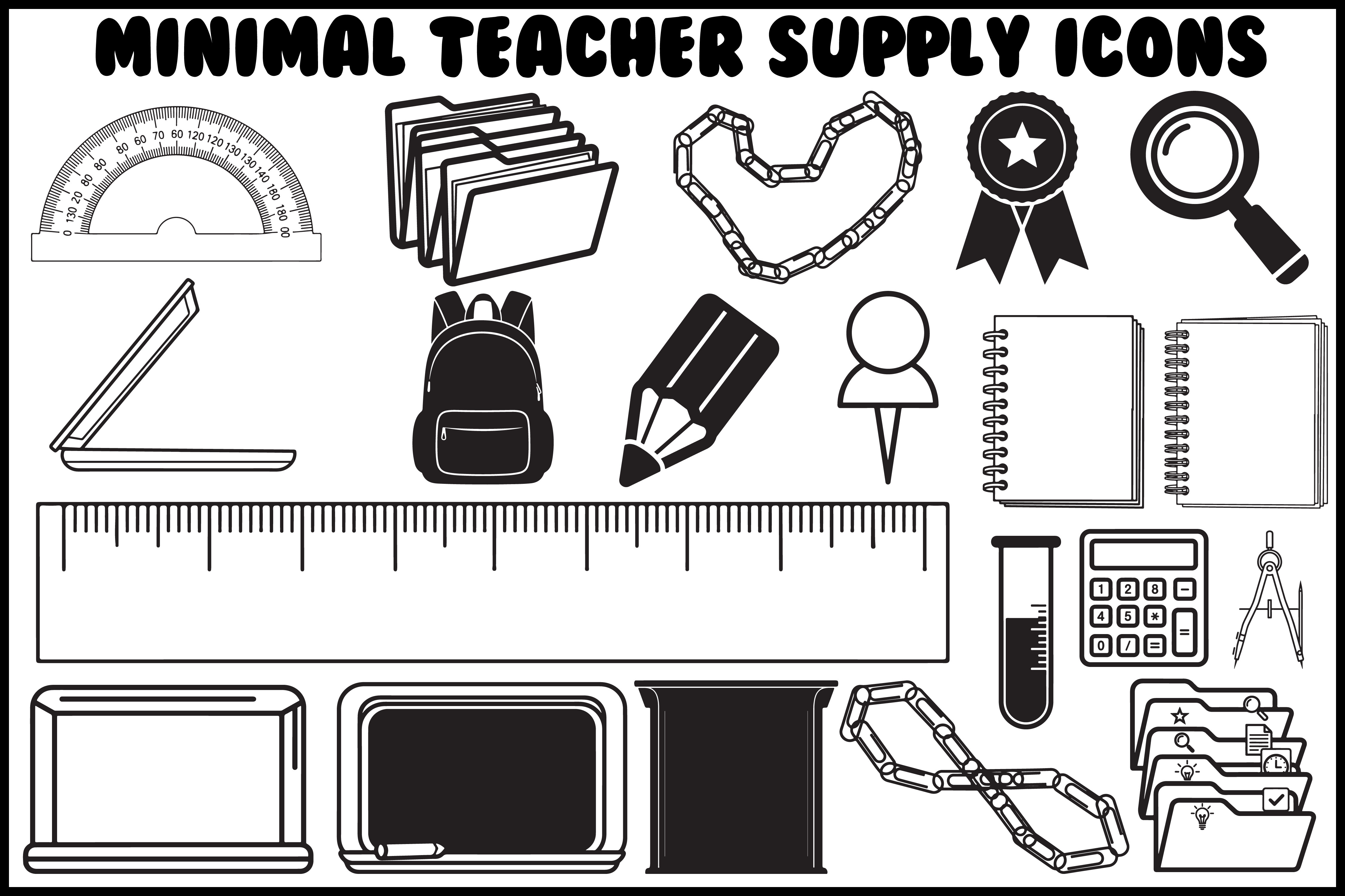 School Tools & Classroom Icons Pack