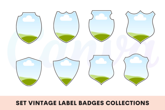 Set Vintage Label Badges Collections